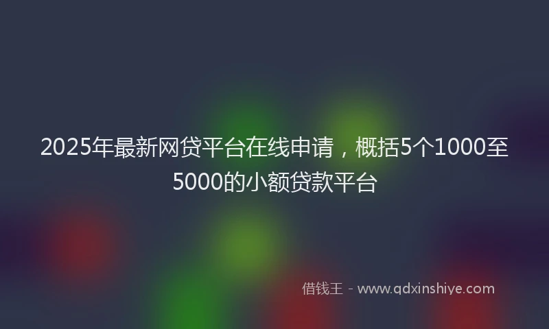 2025年最新网贷平台在线申请，概括5个1000至5000的小额贷款平台