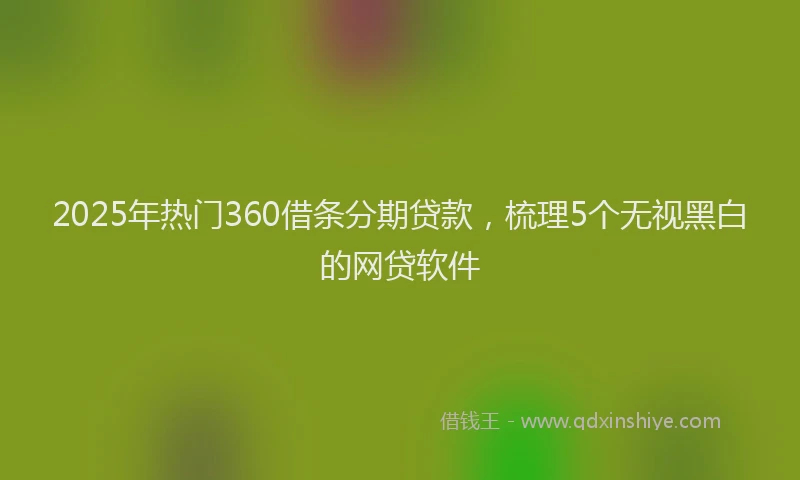 2025年热门360借条分期贷款，梳理5个无视黑白的网贷软件