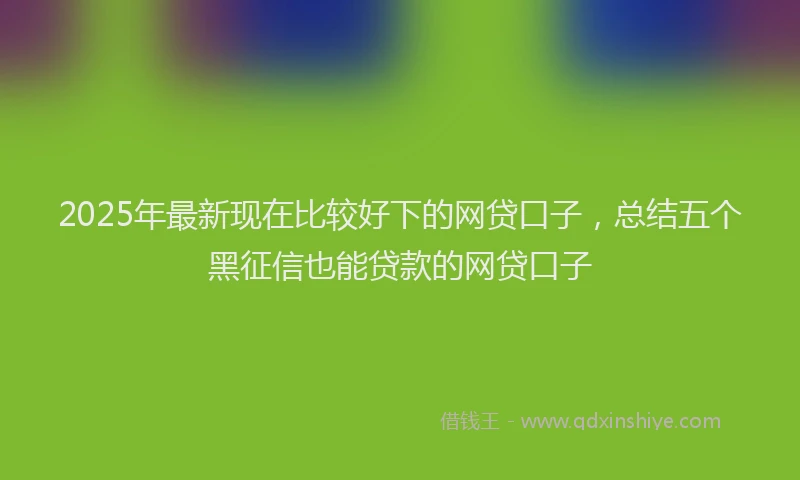 2025年最新现在比较好下的网贷口子，总结五个黑征信也能贷款的网贷口子