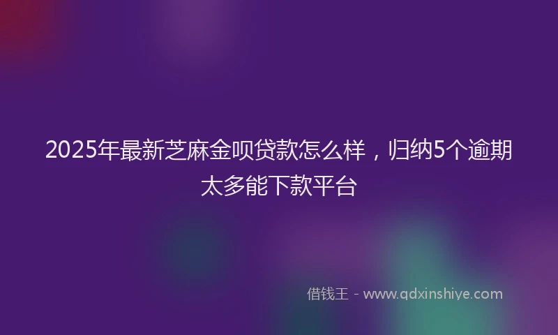 2025年最新芝麻金呗贷款怎么样，归纳5个逾期太多能下款平台