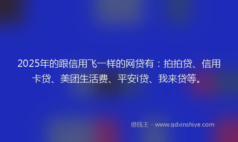 2025年的跟信用飞一样的网贷有：拍拍贷、信用卡贷、美团生活费、平安i贷、我来贷等。