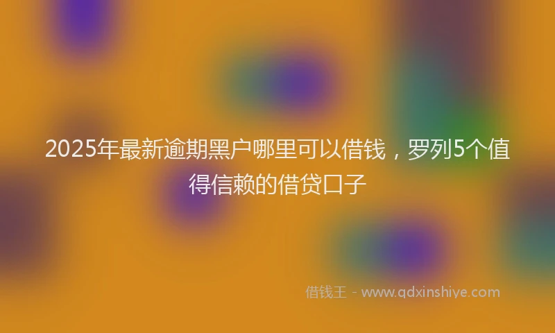 2025年最新逾期黑户哪里可以借钱，罗列5个值得信赖的借贷口子