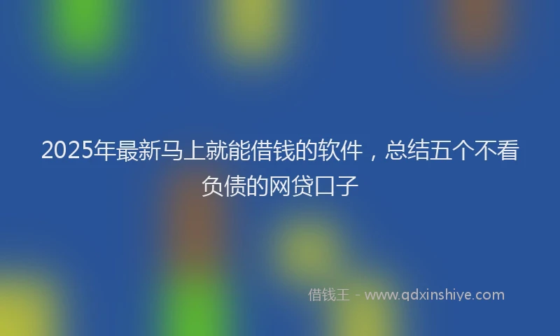 2025年最新马上就能借钱的软件，总结五个不看负债的网贷口子