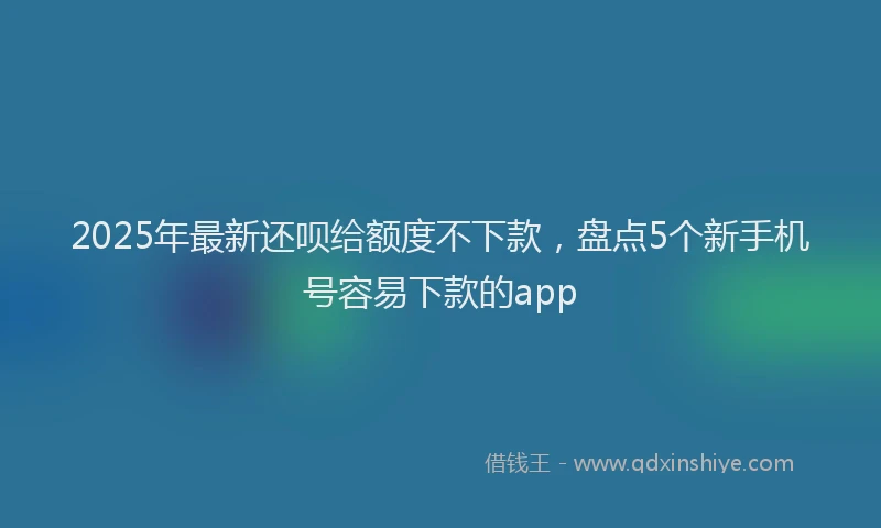 2025年最新还呗给额度不下款，盘点5个新手机号容易下款的app