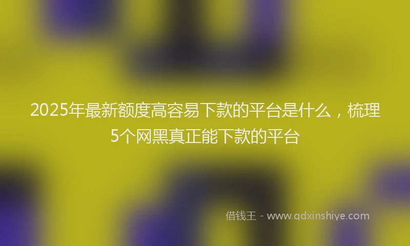 2025年最新额度高容易下款的平台是什么，梳理5个网黑真正能下款的平台