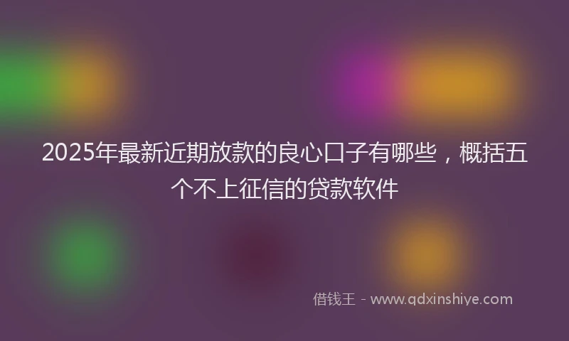 2025年最新近期放款的良心口子有哪些，概括五个不上征信的贷款软件