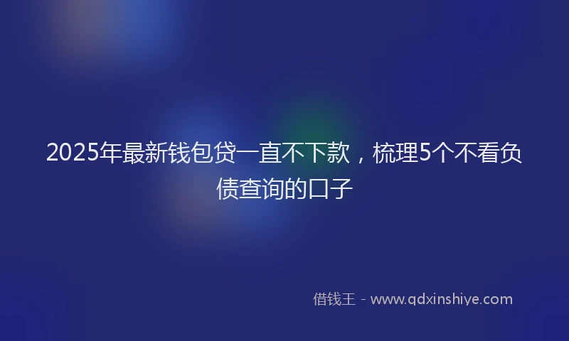 2025年最新钱包贷一直不下款，梳理5个不看负债查询的口子