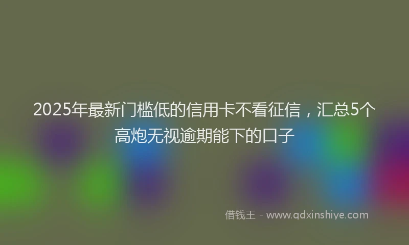 2025年最新门槛低的信用卡不看征信，汇总5个高炮无视逾期能下的口子