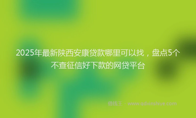 2025年最新陕西安康贷款哪里可以找，盘点5个不查征信好下款的网贷平台