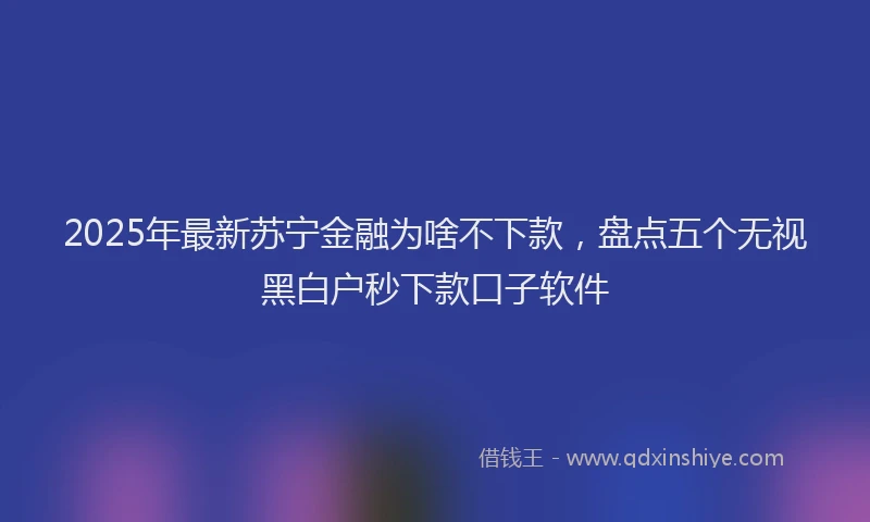 2025年最新苏宁金融为啥不下款，盘点五个无视黑白户秒下款口子软件