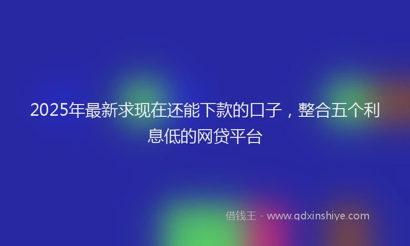 2025年最新求现在还能下款的口子，整合五个利息低的网贷平台