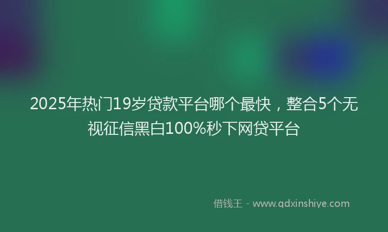 2025年热门19岁贷款平台哪个最快，整合5个无视征信黑白100%秒下网贷平台