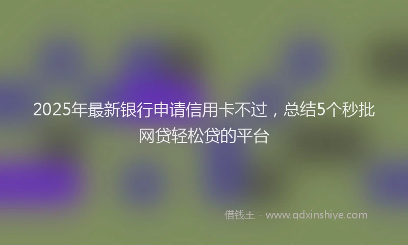 2025年最新银行申请信用卡不过，总结5个秒批网贷轻松贷的平台