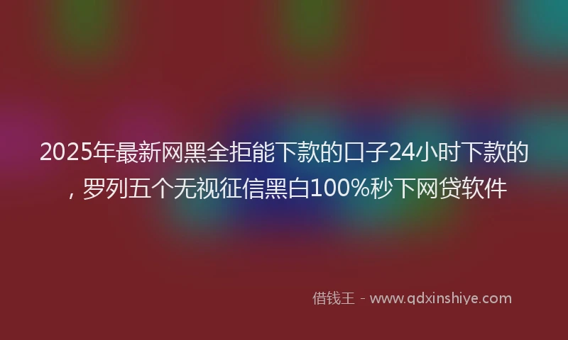 2025年最新网黑全拒能下款的口子24小时下款的，罗列五个无视征信黑白100%秒下网贷软件