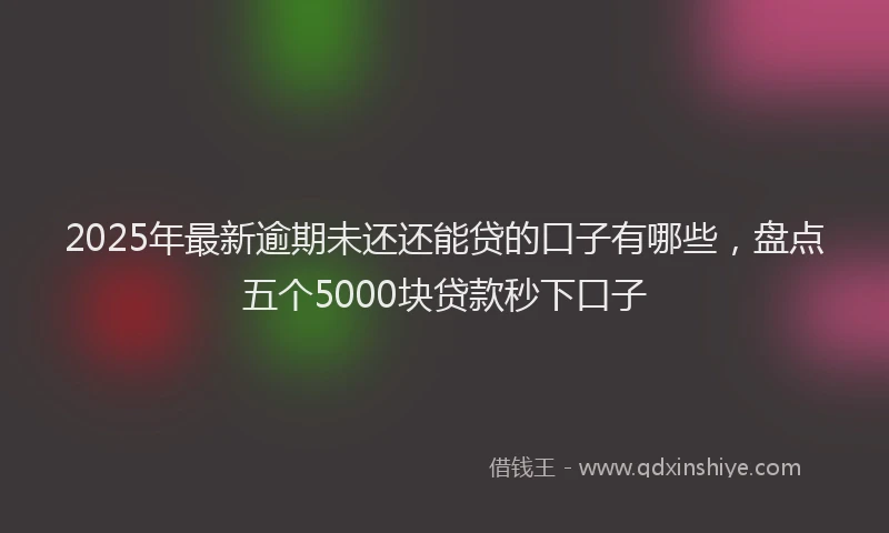 2025年最新逾期未还还能贷的口子有哪些，盘点五个5000块贷款秒下口子