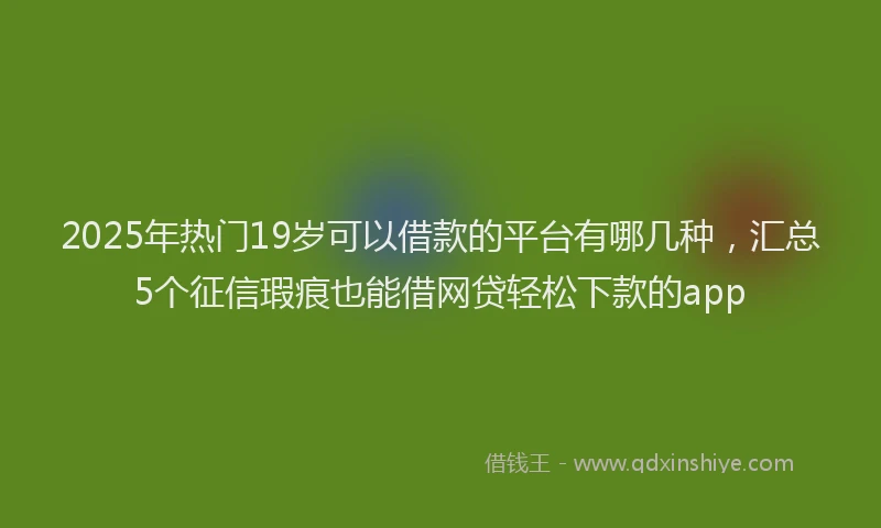 2025年热门19岁可以借款的平台有哪几种，汇总5个征信瑕疵也能借网贷轻松下款的app