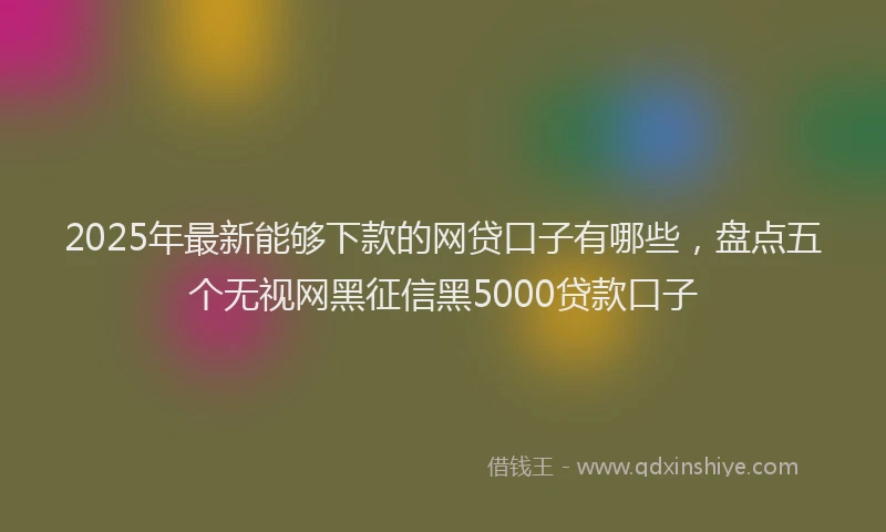 2025年最新能够下款的网贷口子有哪些，盘点五个无视网黑征信黑5000贷款口子