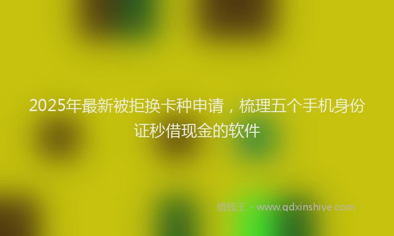 2025年最新被拒换卡种申请，梳理五个手机身份证秒借现金的软件