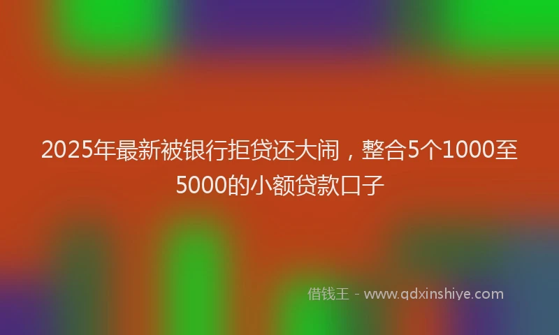 2025年最新被银行拒贷还大闹，整合5个1000至5000的小额贷款口子