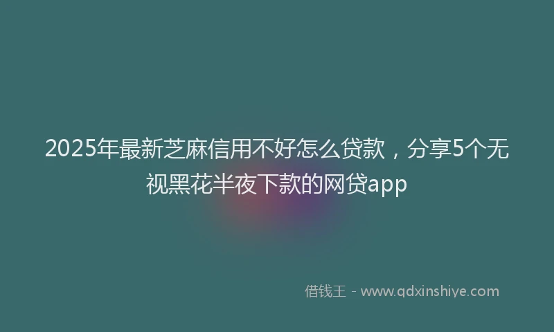 2025年最新芝麻信用不好怎么贷款，分享5个无视黑花半夜下款的网贷app