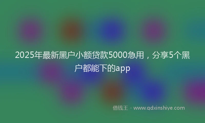 2025年最新黑户小额贷款5000急用，分享5个黑户都能下的app