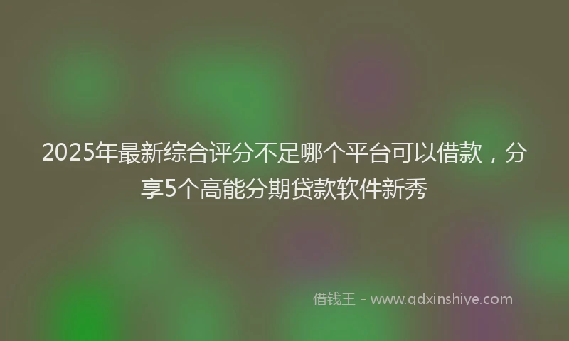 2025年最新综合评分不足哪个平台可以借款，分享5个高能分期贷款软件新秀