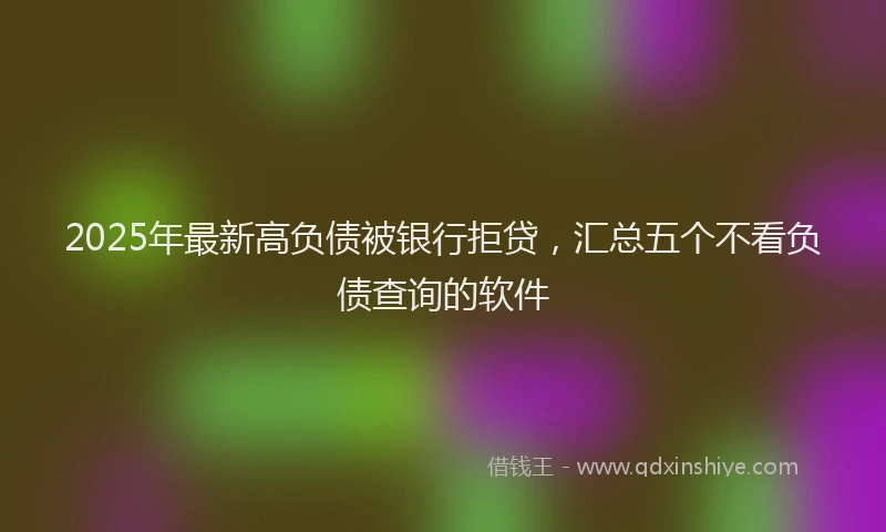 2025年最新高负债被银行拒贷，汇总五个不看负债查询的软件