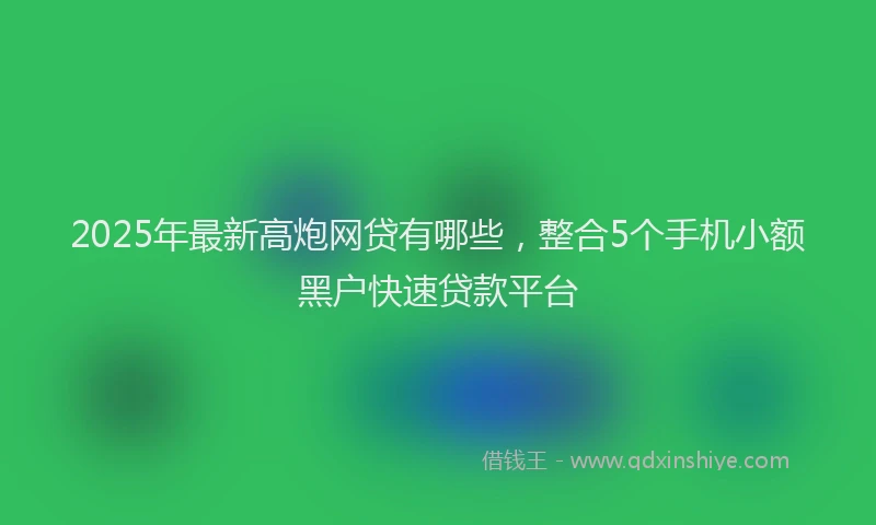 2025年最新高炮网贷有哪些，整合5个手机小额黑户快速贷款平台
