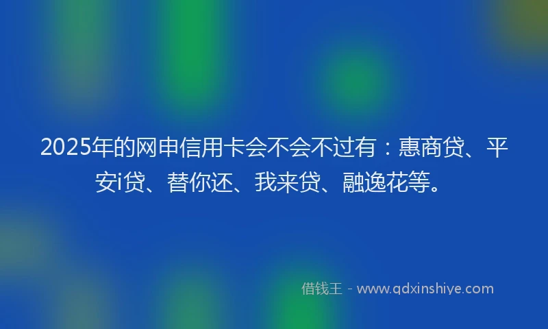 2025年的网申信用卡会不会不过有：惠商贷、平安i贷、替你还、我来贷、融逸花等。