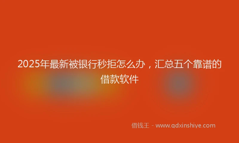2025年最新被银行秒拒怎么办，汇总五个靠谱的借款软件