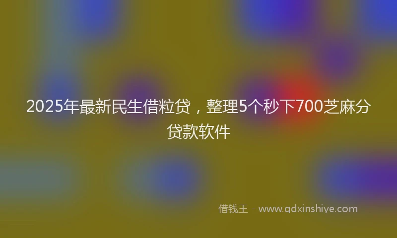 2025年最新民生借粒贷，整理5个秒下700芝麻分贷款软件