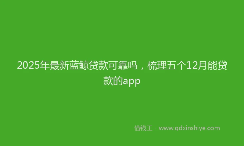 2025年最新蓝鲸贷款可靠吗，梳理五个12月能贷款的app