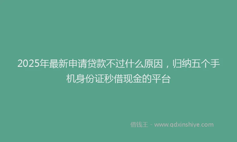 2025年最新申请贷款不过什么原因，归纳五个手机身份证秒借现金的平台