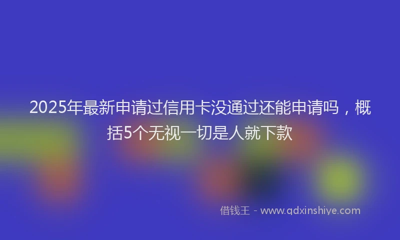 2025年最新申请过信用卡没通过还能申请吗，概括5个无视一切是人就下款