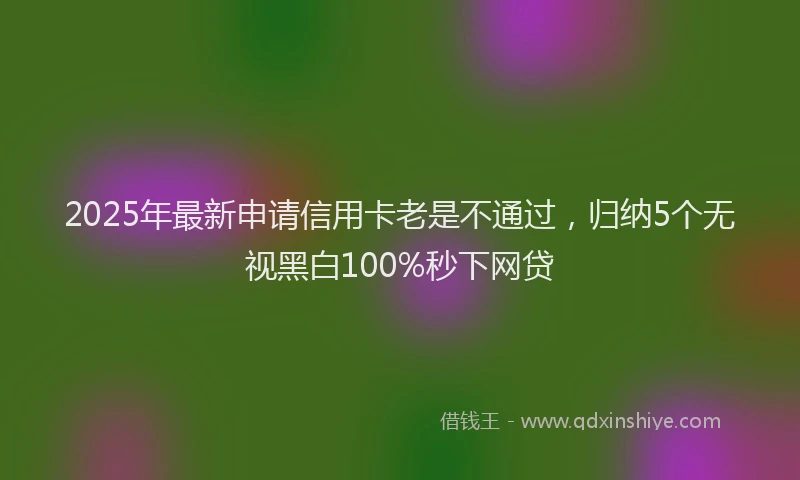 2025年最新申请信用卡老是不通过，归纳5个无视黑白100%秒下网贷