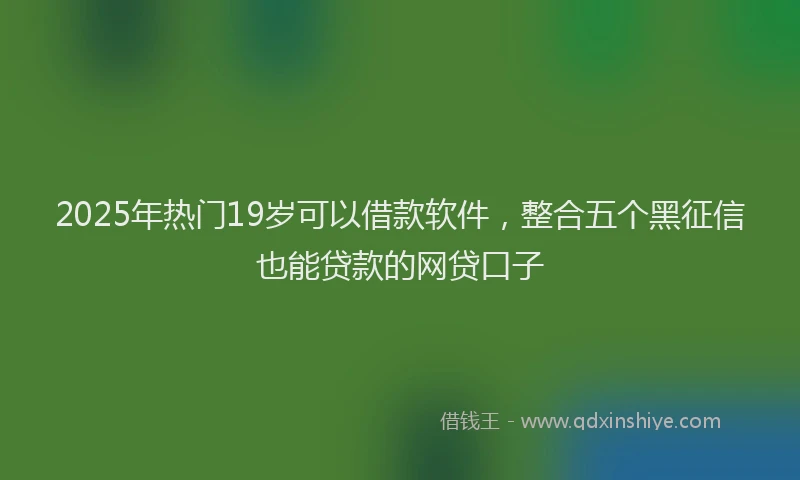 2025年热门19岁可以借款软件，整合五个黑征信也能贷款的网贷口子