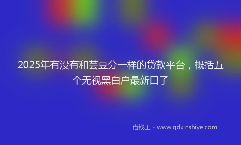 2025年有没有和芸豆分一样的贷款平台，概括五个无视黑白户最新口子