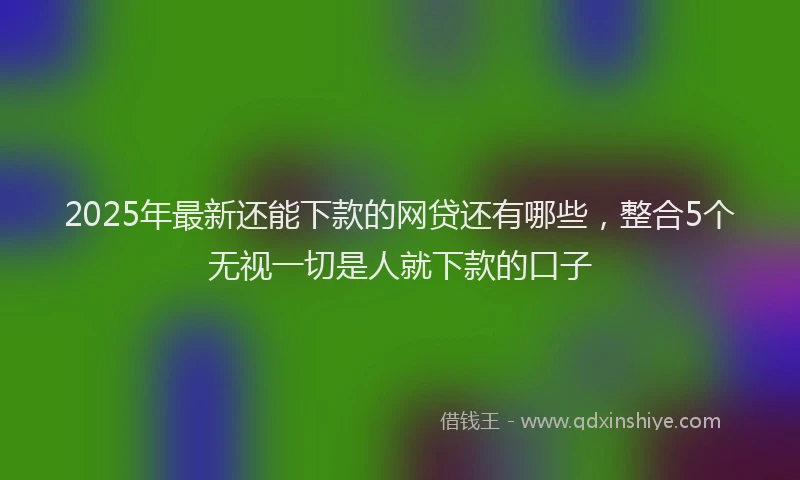 2025年最新还能下款的网贷还有哪些，整合5个无视一切是人就下款的口子