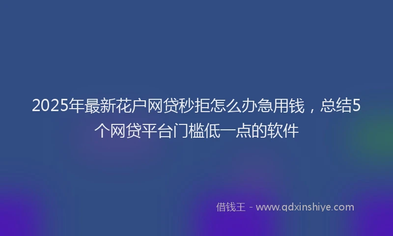 2025年最新花户网贷秒拒怎么办急用钱，总结5个网贷平台门槛低一点的软件