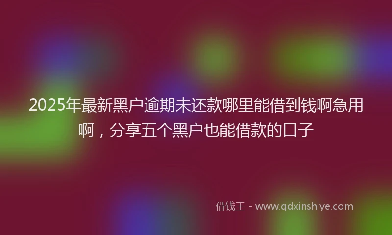 2025年最新黑户逾期未还款哪里能借到钱啊急用啊，分享五个黑户也能借款的口子
