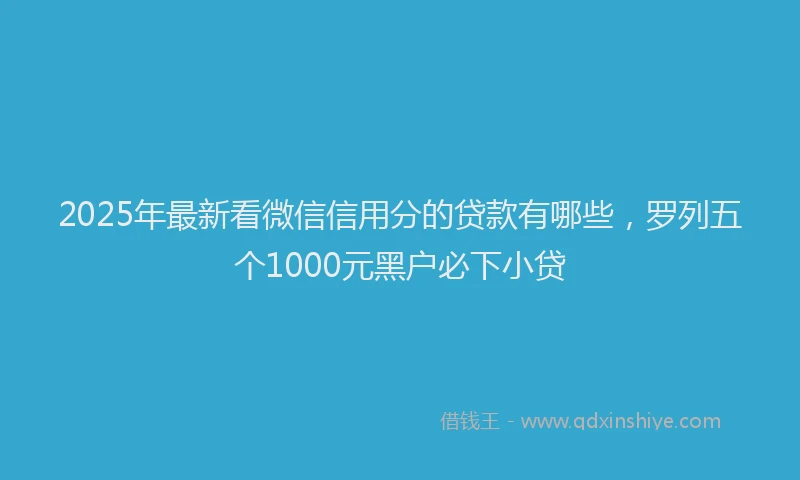2025年最新看微信信用分的贷款有哪些，罗列五个1000元黑户必下小贷