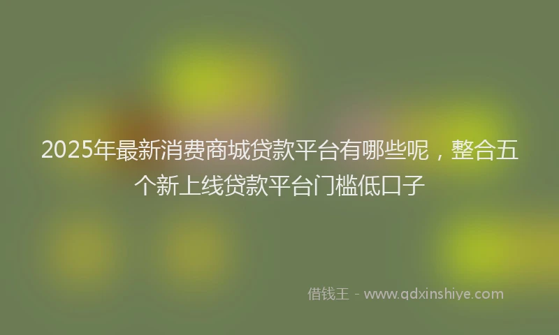 2025年最新消费商城贷款平台有哪些呢，整合五个新上线贷款平台门槛低口子