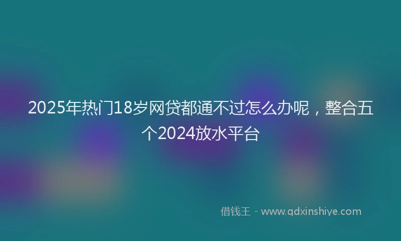 2025年热门18岁网贷都通不过怎么办呢，整合五个2024放水平台