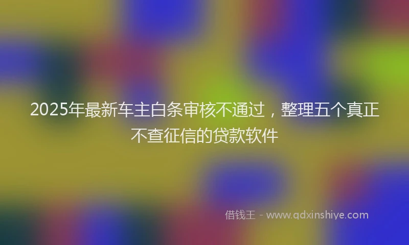 2025年最新车主白条审核不通过，整理五个真正不查征信的贷款软件