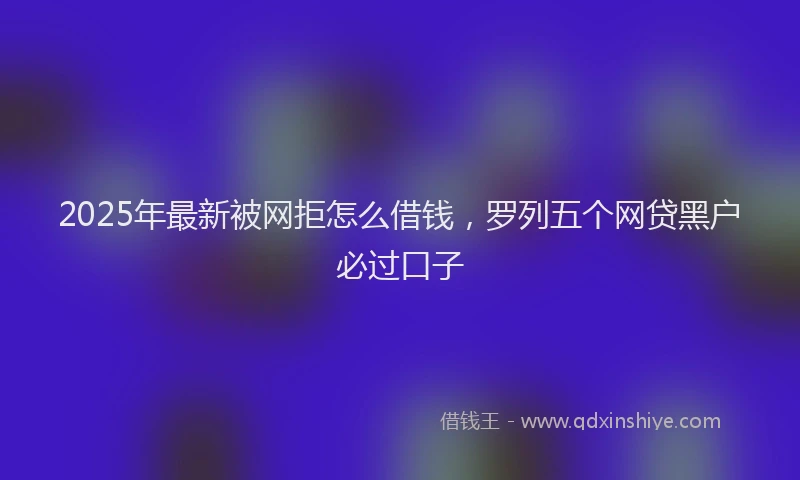 2025年最新被网拒怎么借钱，罗列五个网贷黑户必过口子