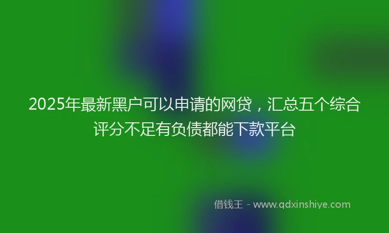 2025年最新黑户可以申请的网贷，汇总五个综合评分不足有负债都能下款平台