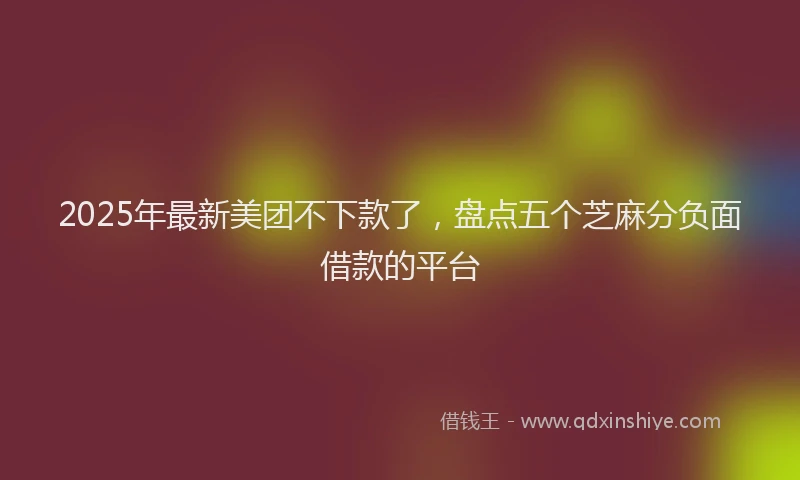 2025年最新美团不下款了，盘点五个芝麻分负面借款的平台