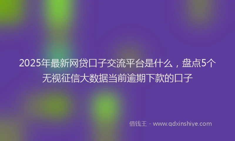 2025年最新网贷口子交流平台是什么，盘点5个无视征信大数据当前逾期下款的口子