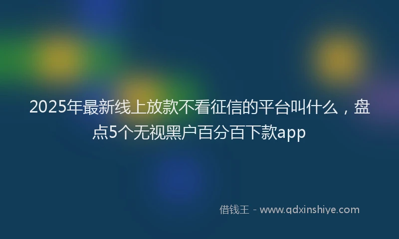 2025年最新线上放款不看征信的平台叫什么，盘点5个无视黑户百分百下款app