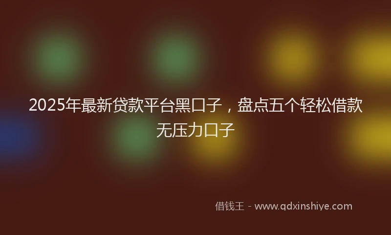 2025年最新贷款平台黑口子，盘点五个轻松借款无压力口子